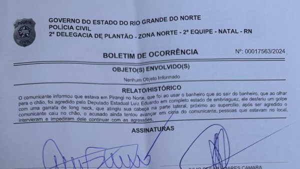 Outra versão: Prefeito faz B.O e diz que deputado atacou primeiro: ‘completo estado de embriaguez’