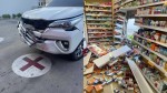 Motorista perde controle de Hilux e derruba parede de farmácia em Mossoró