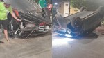 Jovens capotam veículo elétrico da BYD em Mossoró