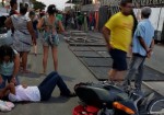 Parte de estrutura de camarote do MossorÃ³ Cidade Junina desaba e atinge motociclista