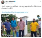 Presidente Jair Bolsonaro destaca ação feita no RN em sua rede social