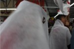 "Fantasmas" realizam protesto durante inauguraÃ§Ã£o da Central do CidadÃ£o em MossorÃ³