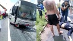 Ã”nibus com jogadores do Potiguar colide com moto e deixa feridos na BR-304