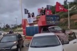 Fracasso: Manifestação "Fora Bolsonaro" em Natal reúne um carro de som, duas motos e uma bicicleta