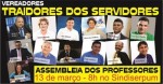 Sindicato expÃµe mural de vereadores e chama-os de "traidores dos servidores"