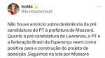 Isolda nega desistência de pré-candidatura e flerta com Lawrence