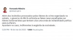 Deputado Mineiro culpa bolsonaristas por caos na segurança do RN