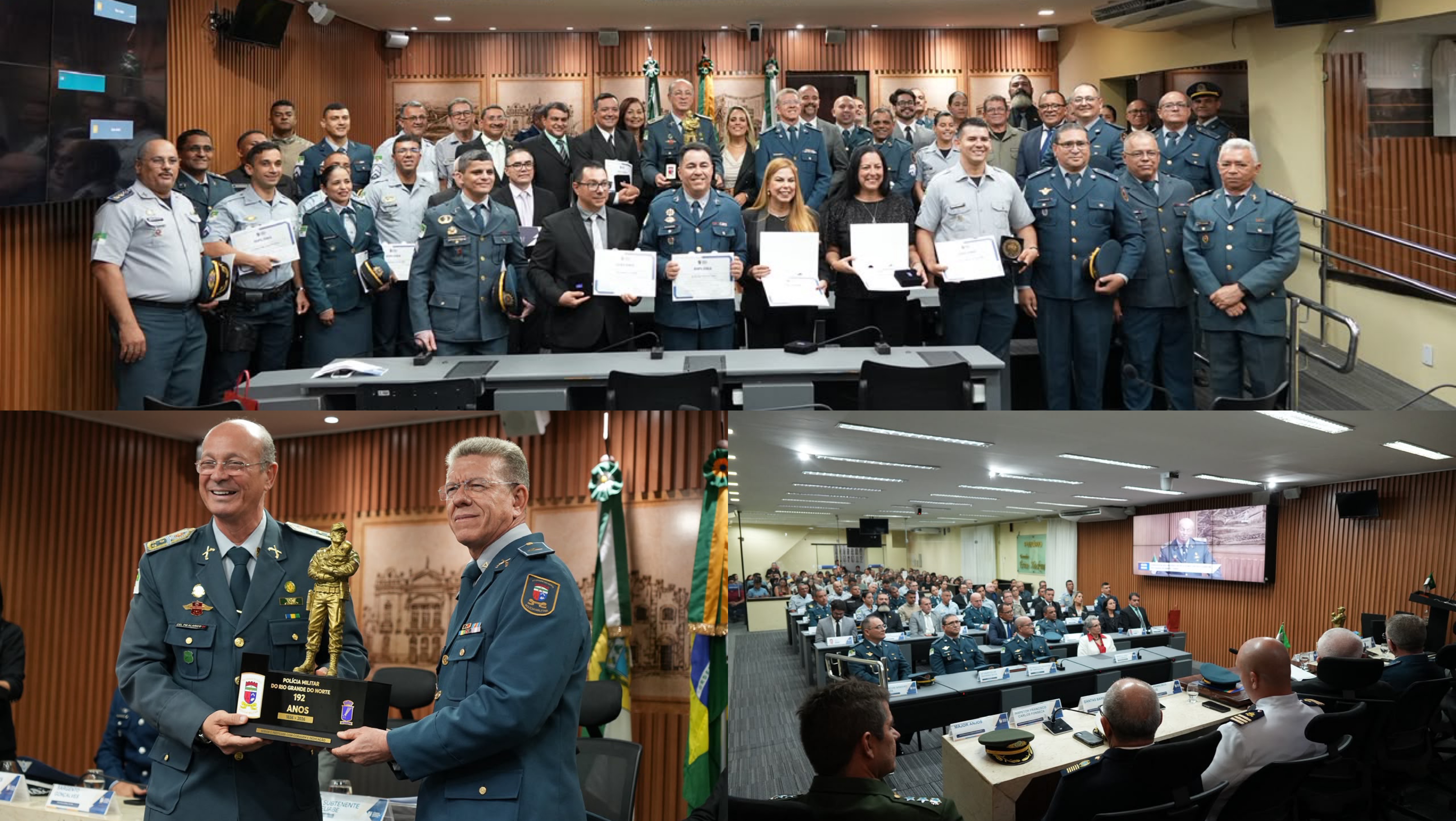 Plenário e galerias lotados marcam sessão solene em homenagem aos 192 anos da Polícia Militar do RN na Câmara de Natal