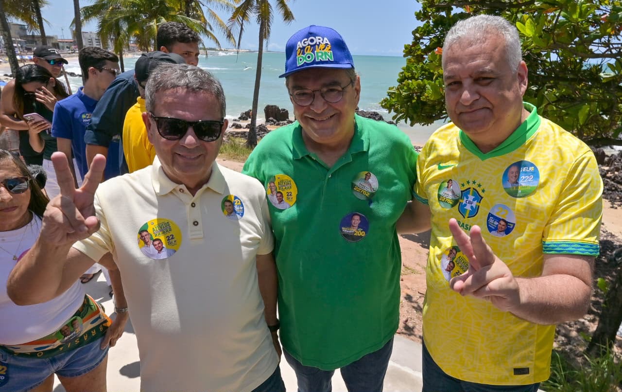 Alfredo Gaspar, candidato a vice de Flávio Bolsonaro, participa de mobilização de Álvaro Dias e Coronel Hélio em Natal